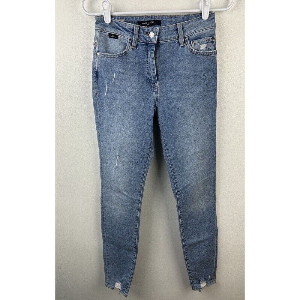 Mavi Women's Tess High Rise Lightly Distressed Denim Skinny Jeans Size 25/29